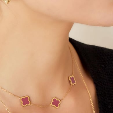 Necklace three colorful clovers h5 Picture5
